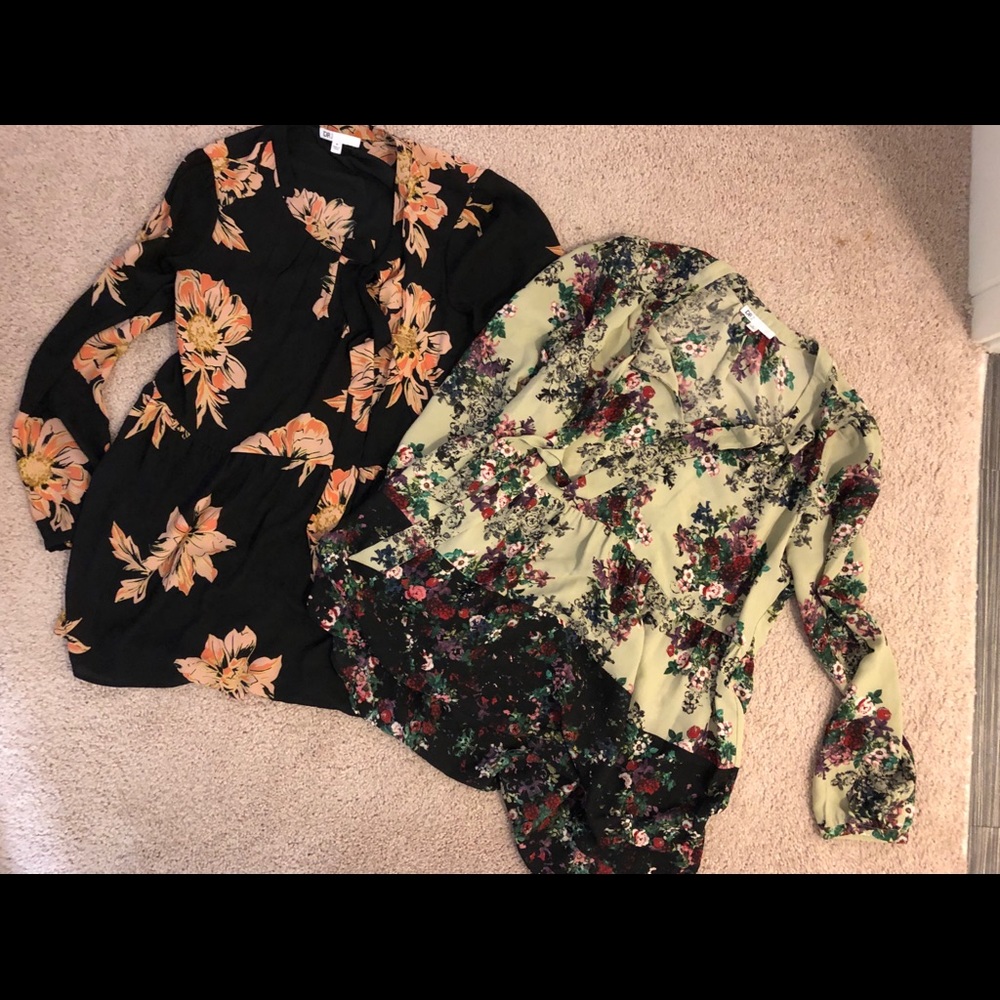 Two DR2 Floral Print blouses